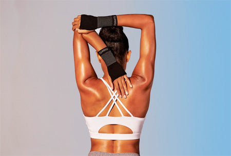 A girl doing a workout product