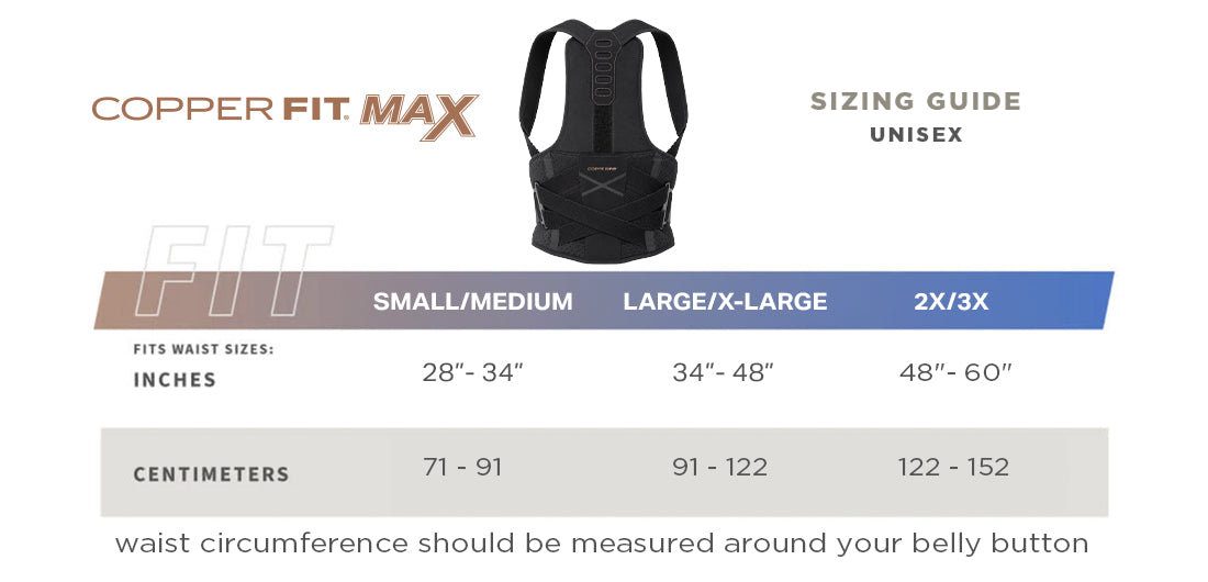MAX Back size guide