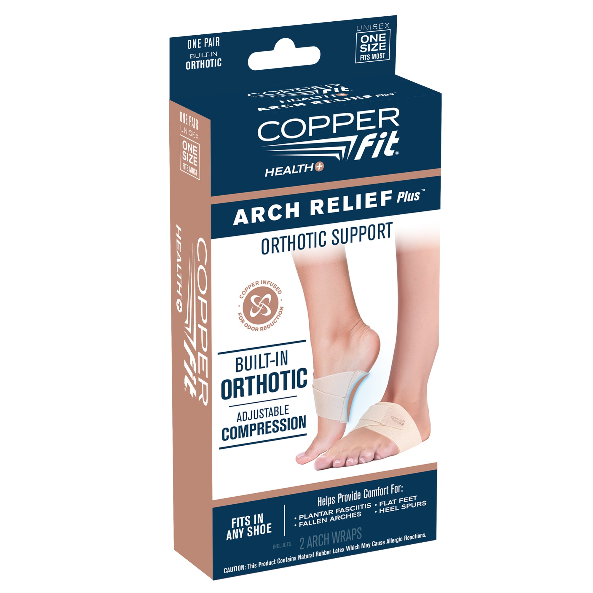 Arch Relief Plus Arch Support Compression Bands Copper Fit