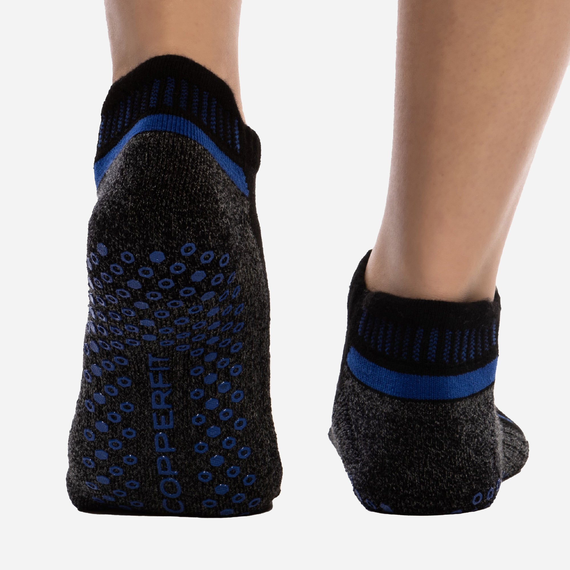Cushioned Gripper Socks with Arch Compression Copper Fit