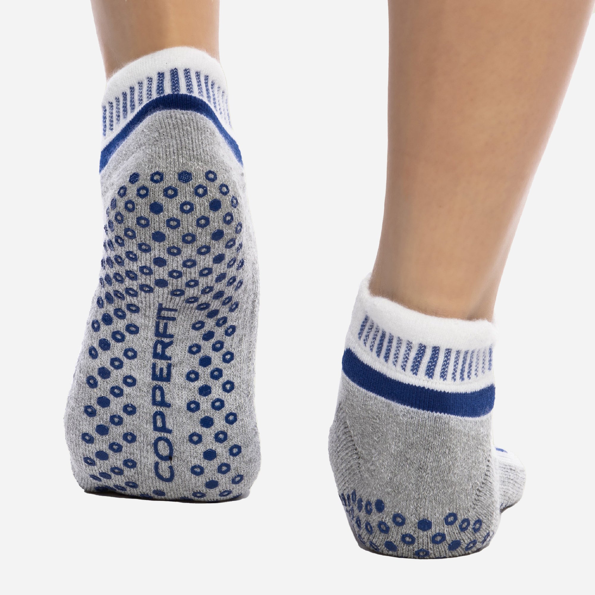 Cushioned Gripper Socks with Arch Compression Copper Fit