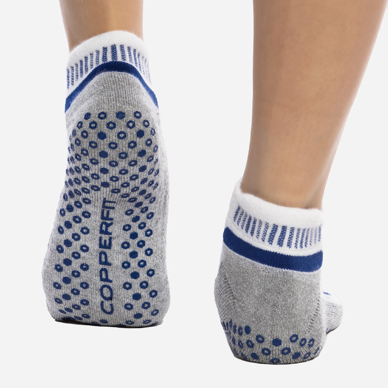 Cushioned Gripper Socks with Arch Compression Copper Fit