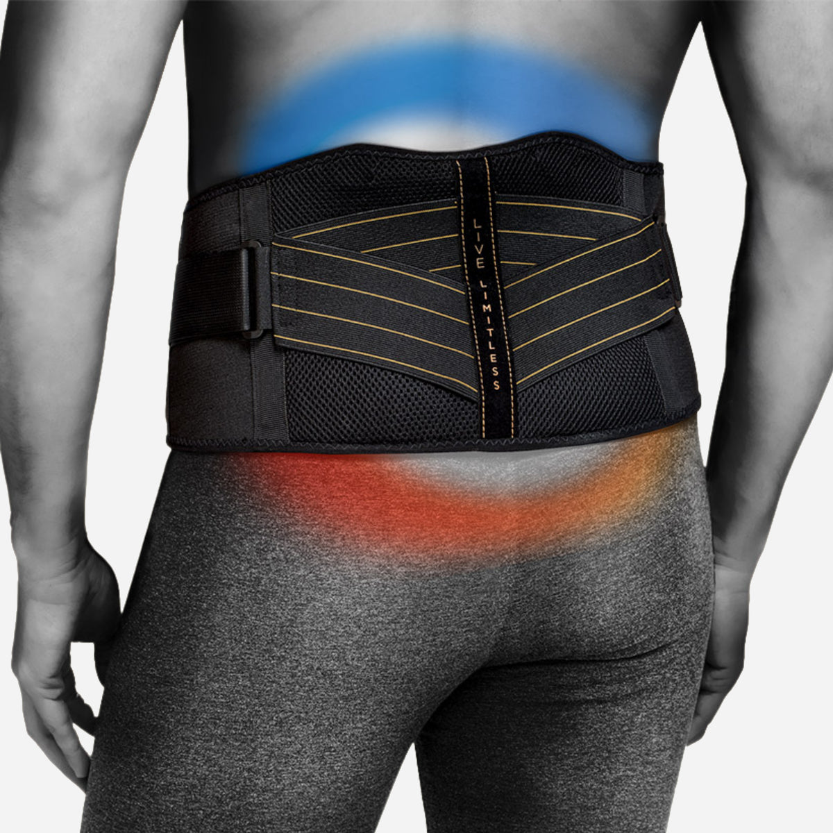 Copper Fit Unisex Adult Rapid Relief Back Support Brace With Hot